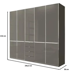 Wohnen Kleiderschränke<5-türiger Kombi-Kleiderschrank 247 cm breit - Madita