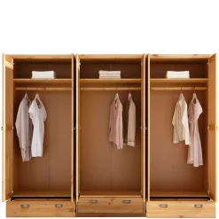 Wohnen Kleiderschränke<6-türiger Massiver Kleiderschrank mit 3 Schubladen - Inhusa