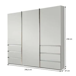 Wohnen Kleiderschränke<3-türiger Schiebetürenschrank in Weiß - Onspira