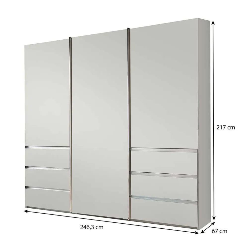 Wohnen Kleiderschränke<3-türiger Schiebetürenschrank in Weiß - Onspira