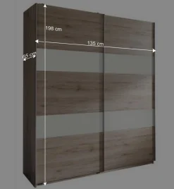 Wohnen Kleiderschränke<2-türiger Schiebetürenschrank 135 cm breit - Rudolf