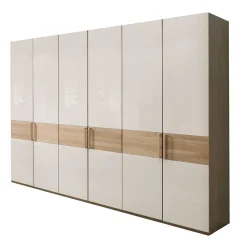 Wohnen Kleiderschränke|Schränke<6-türiger Schlafraum Kleiderschrank in Glas Beige - Emdsiva I