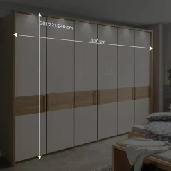 Wohnen Kleiderschränke|Schränke<6-türiger Schlafraum Kleiderschrank in Glas Beige - Emdsiva I