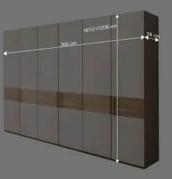 Wohnen Kleiderschränke|Schränke<6-türiger Schlafraum Kleiderschrank in Glas Beige - Emdsiva I