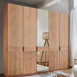 Wohnen Kleiderschränke|Schränke<5-türiger Schlafzimmer-Kleiderschrank teilmassiv - Murray