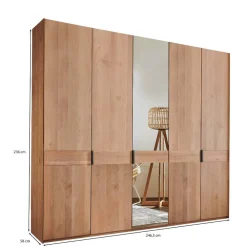 Wohnen Kleiderschränke|Schränke<5-türiger Schlafzimmer-Kleiderschrank teilmassiv - Murray
