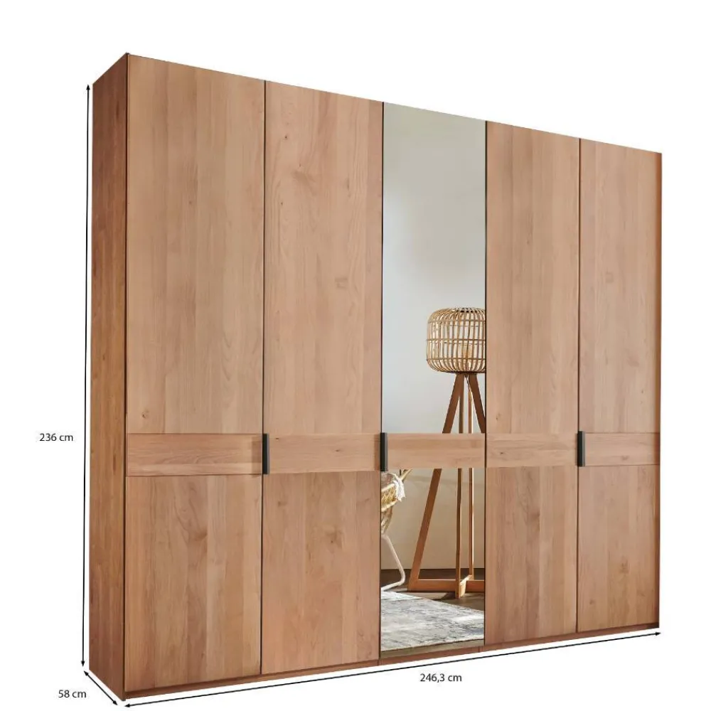 Wohnen Kleiderschränke|Schränke<5-türiger Schlafzimmer-Kleiderschrank teilmassiv - Murray