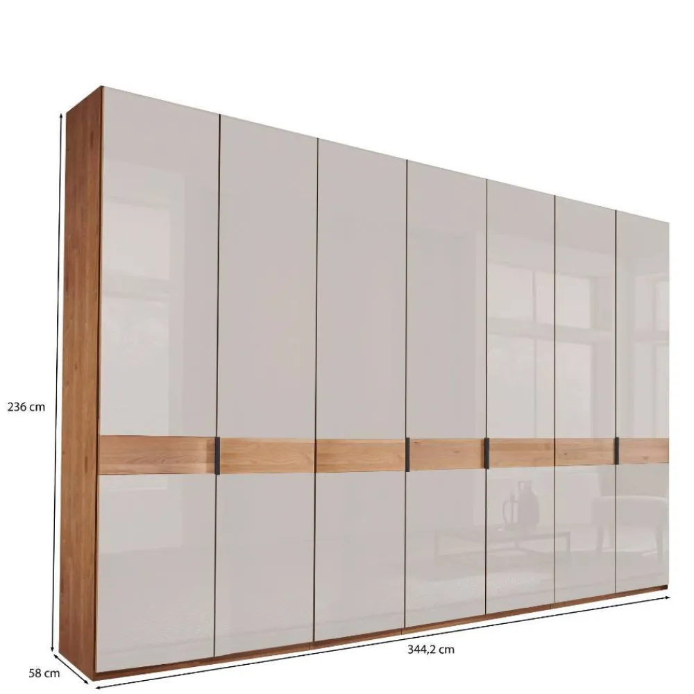 Wohnen Kleiderschränke<7-türiger Schlafzimmer-Kleiderschrank teilmassiv - Dilacco