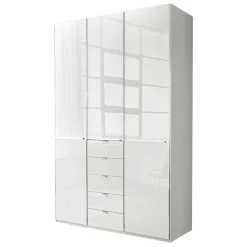 Wohnen Kleiderschränke|Schränke<3-türiger Schlafzimmerschrank in Weiß Glasfront - Rocca