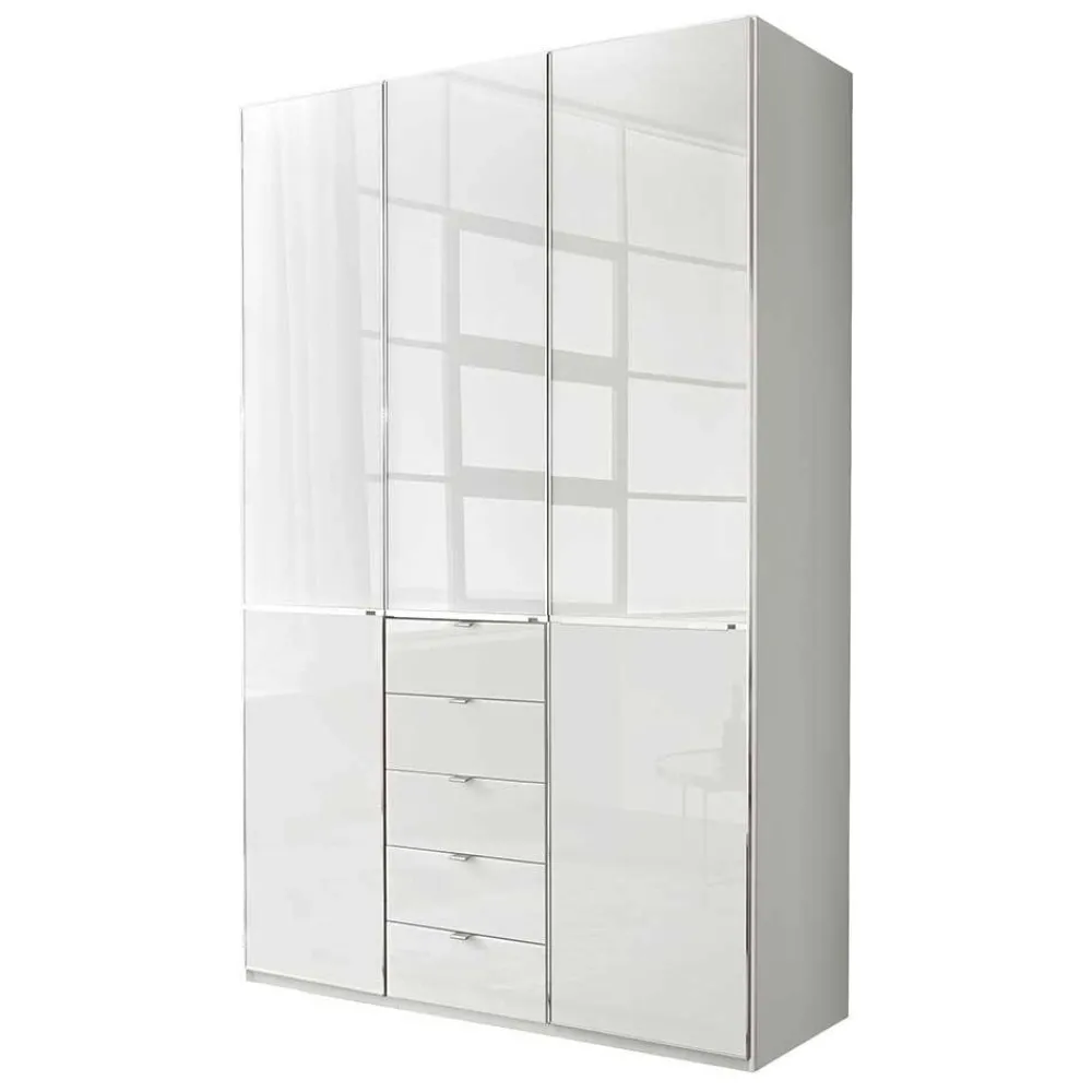 Wohnen Kleiderschränke|Schränke<3-türiger Schlafzimmerschrank in Weiß Glasfront - Rocca