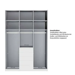 Wohnen Kleiderschränke|Schränke<3-türiger Schlafzimmerschrank in Weiß Glasfront - Rocca