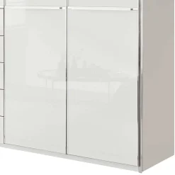Wohnen Kleiderschränke<8-türiger Schlafzimmerschrank in Weiß Glasfront - Rocca