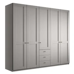 Wohnen Kleiderschränke|Schränke<5-türiger Schlafzimmer-Schrank in Hellgrau - Ridonna