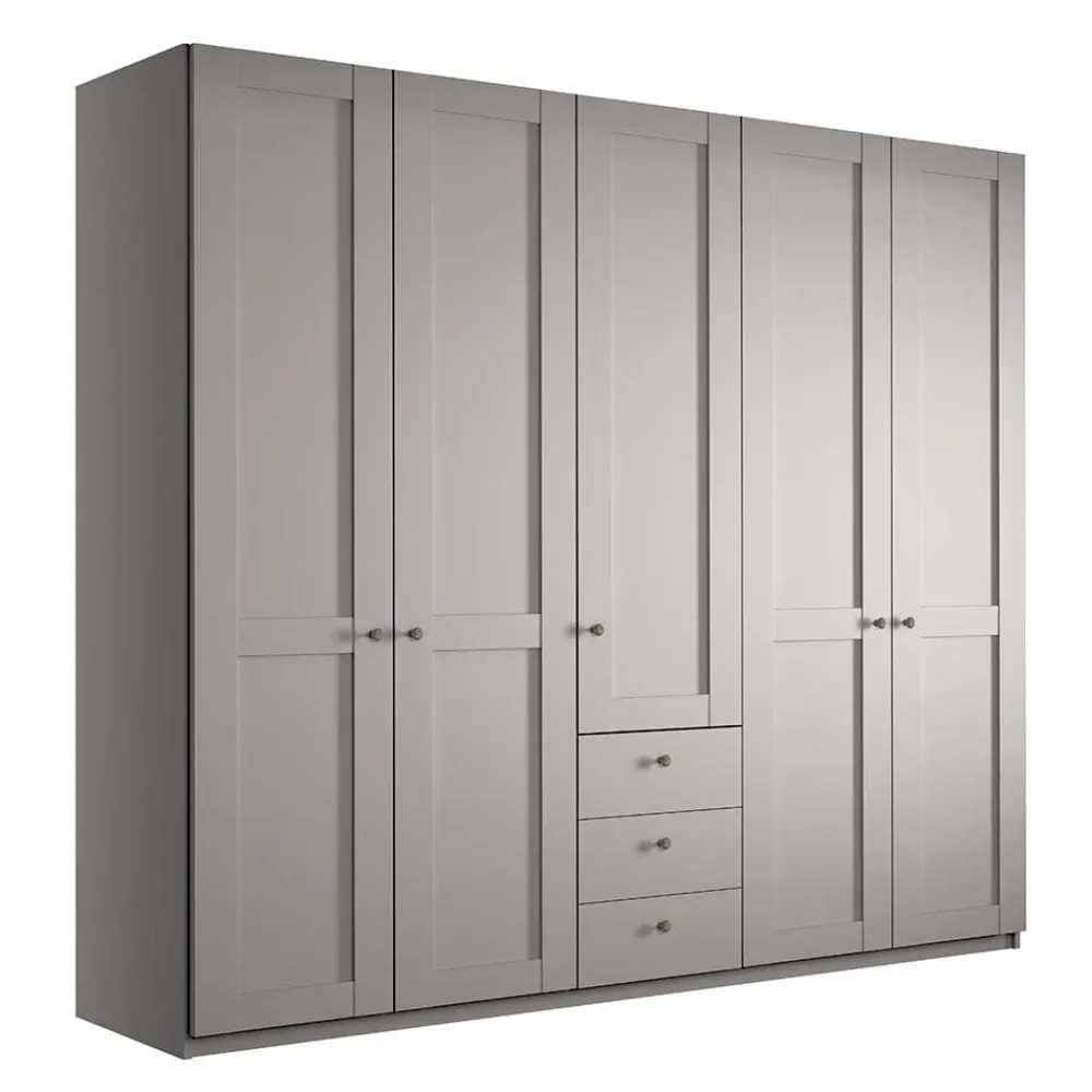 Wohnen Kleiderschränke|Schränke<5-türiger Schlafzimmer-Schrank in Hellgrau - Ridonna