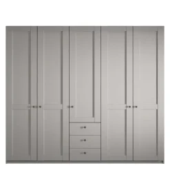 Wohnen Kleiderschränke|Schränke<5-türiger Schlafzimmer-Schrank in Hellgrau - Ridonna