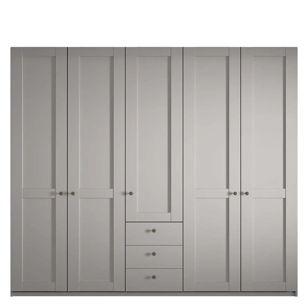 Wohnen Kleiderschränke|Schränke<5-türiger Schlafzimmer-Schrank in Hellgrau - Ridonna