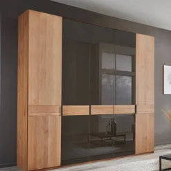 Wohnen Kleiderschränke<5-türiger Schlafzimmer-Schrank in Erle teilmassiv - Hung