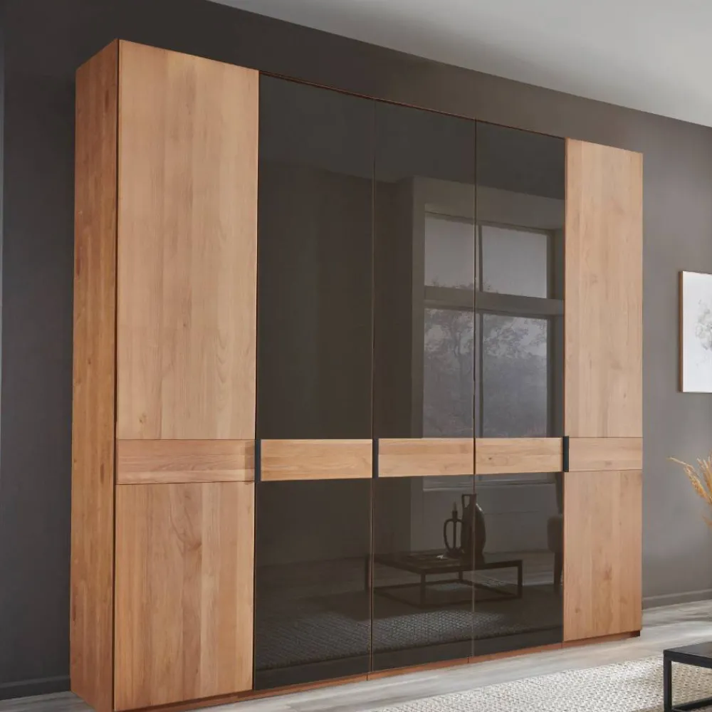 Wohnen Kleiderschränke<5-türiger Schlafzimmer-Schrank in Erle teilmassiv - Hung