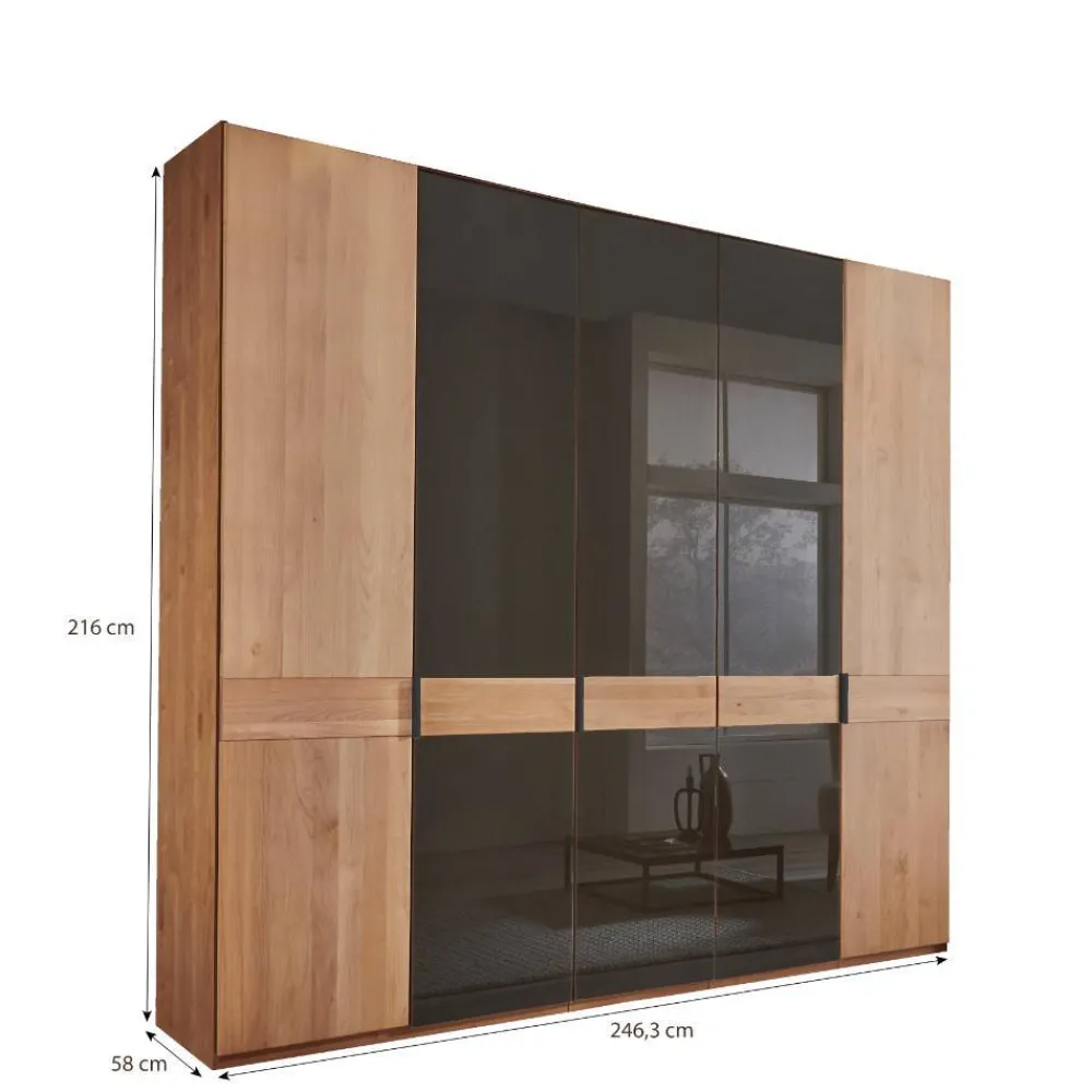 Wohnen Kleiderschränke<5-türiger Schlafzimmer-Schrank in Erle teilmassiv - Hung