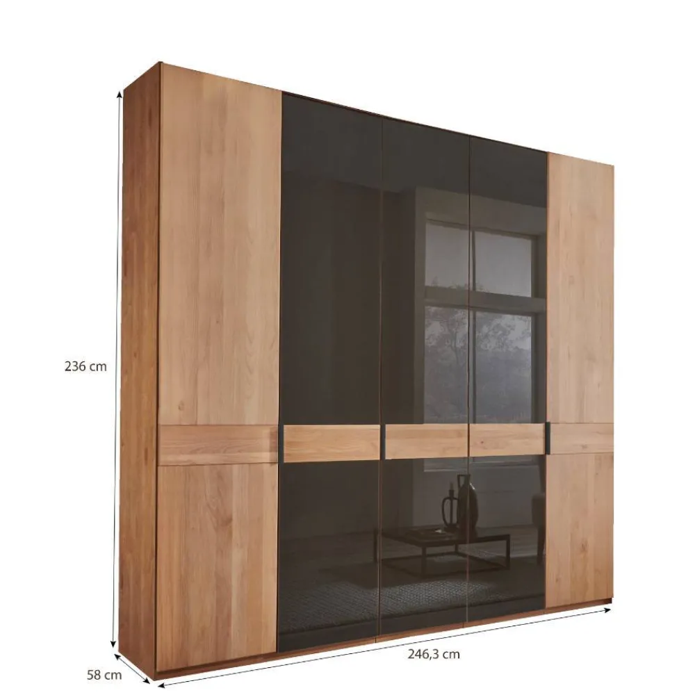 Wohnen Kleiderschränke<5-türiger Schlafzimmer-Schrank in Erle teilmassiv - Hung
