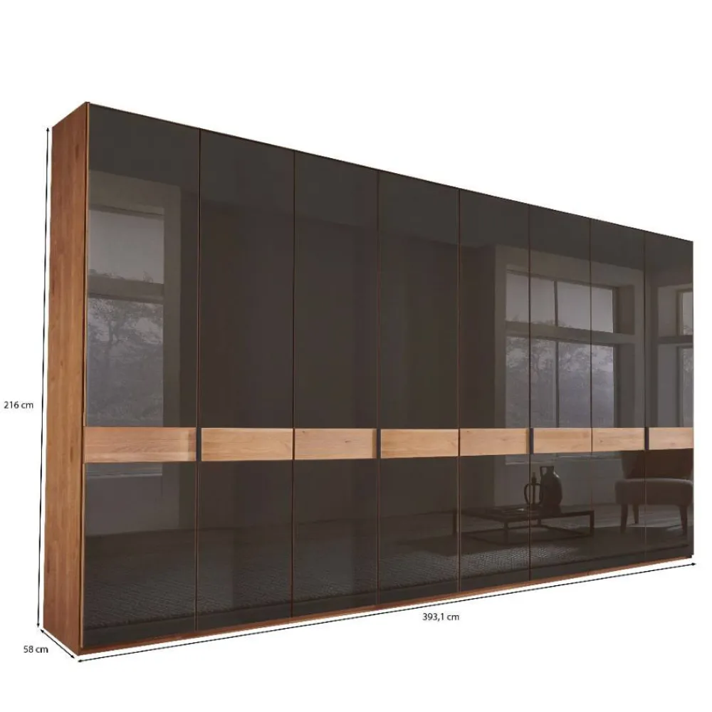 Wohnen Kleiderschränke<8-türiger Schlafzimmerschrank mit Glasfront - Hung