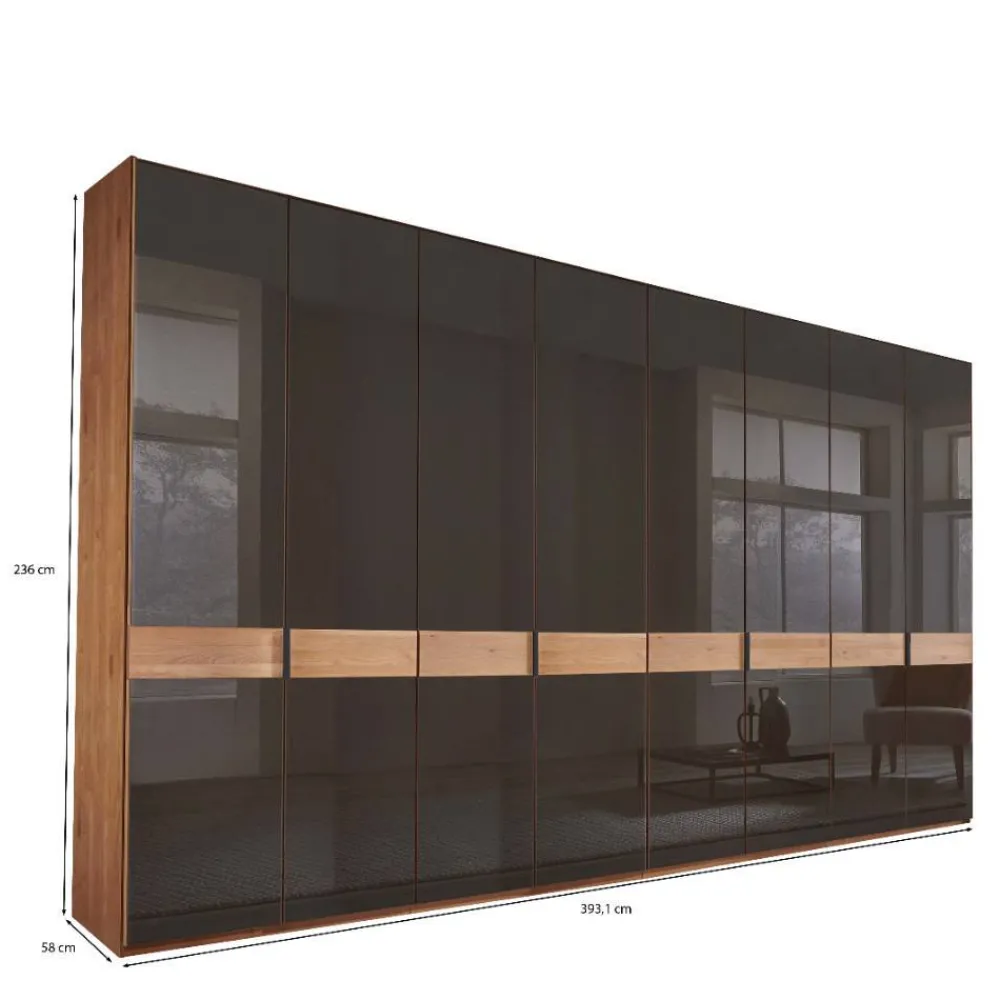 Wohnen Kleiderschränke<8-türiger Schlafzimmerschrank mit Glasfront - Hung