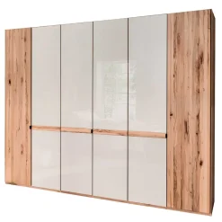 Wohnen Kleiderschränke|Schränke<6-türiger Schlafzimmerschrank in Kernbuche & Beige - Krofun