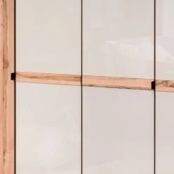 Wohnen Kleiderschränke|Schränke<6-türiger Schlafzimmerschrank in Kernbuche & Beige - Krofun