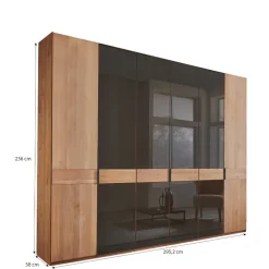 Wohnen Kleiderschränke|Schränke<6-türiger Schlafzimmerschrank mit Glas - Hung