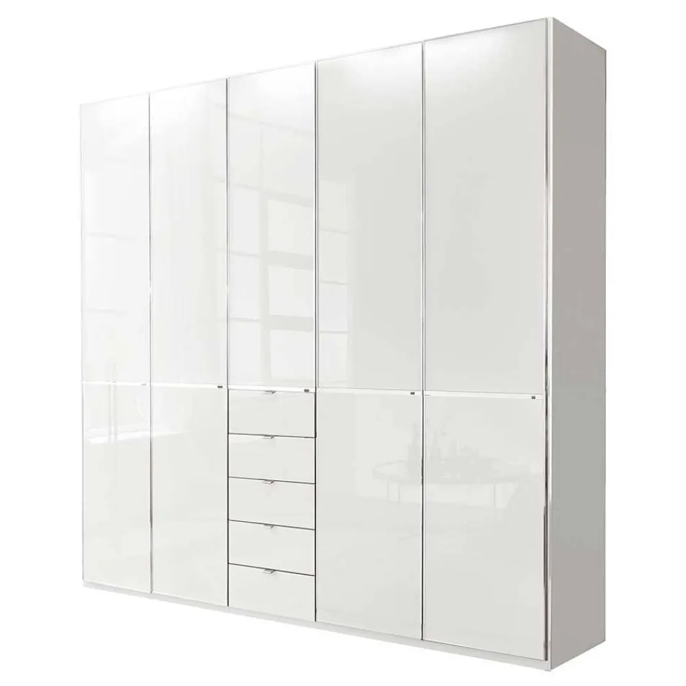 Wohnen Kleiderschränke<5-türiger Schlafzimmerschrank in Weiß Glasfront - Rocca