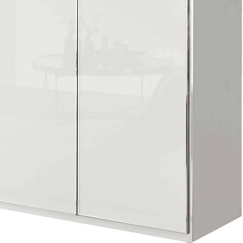 Wohnen Kleiderschränke<5-türiger Schlafzimmerschrank in Weiß Glasfront - Rocca