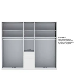 Wohnen Kleiderschränke<5-türiger Schlafzimmerschrank in Weiß Glasfront - Rocca