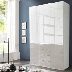 Wohnen Kleiderschränke|Schränke<3-türiger Schlafzimmerschrank mit vier Schubladen - Pascan