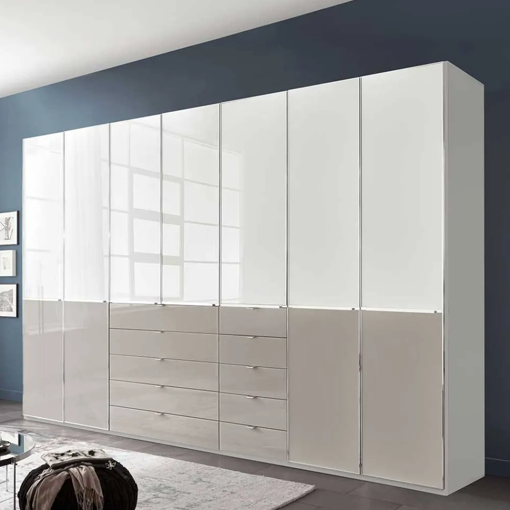 Wohnen Kleiderschränke|Schränke<7-türiger Schlafzimmerschrank zweifarbig - Pascan