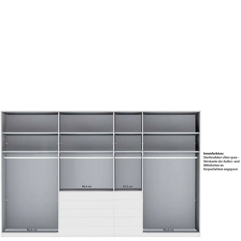 Wohnen Kleiderschränke|Schränke<7-türiger Schlafzimmerschrank zweifarbig - Pascan