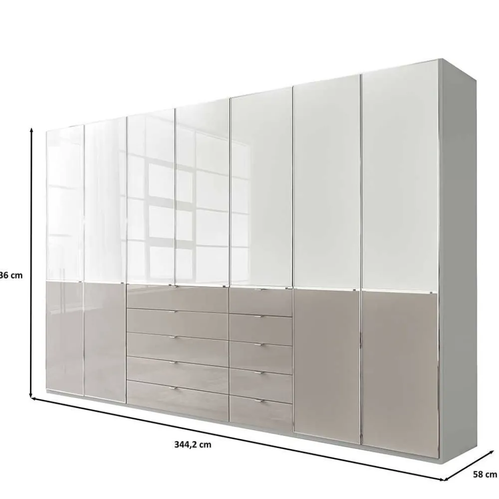 Wohnen Kleiderschränke|Schränke<7-türiger Schlafzimmerschrank zweifarbig - Pascan