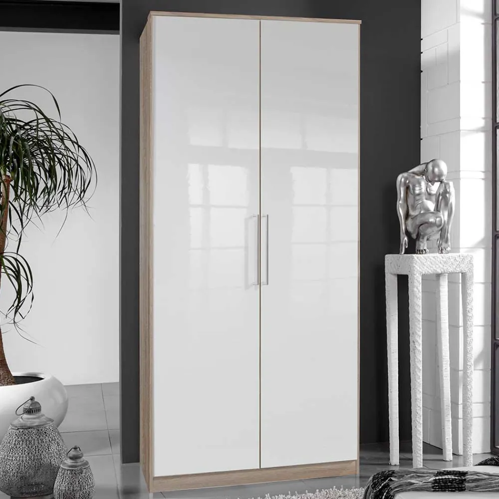 Wohnen Kleiderschränke<2-türiger Schlafzimmerschrank in Weiß Hochglanz - Grands