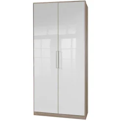 Wohnen Kleiderschränke<2-türiger Schlafzimmerschrank in Weiß Hochglanz - Grands