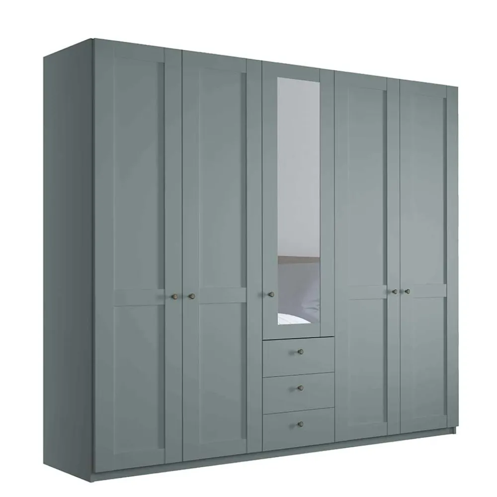 Wohnen Kleiderschränke<5-türiger Schlafzimmerschrank in Graugrün - Rajavo