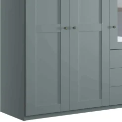 Wohnen Kleiderschränke<5-türiger Schlafzimmerschrank in Graugrün - Rajavo