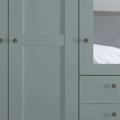 Wohnen Kleiderschränke<5-türiger Schlafzimmerschrank in Graugrün - Rajavo