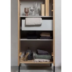 Wohnen Vitrinen|Schränke<2-türiger Schrank in Eiche & Schwarz - Banyo