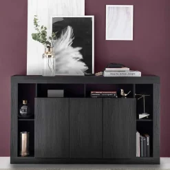Wohnen Sideboards<3-türiger Schrank mit 6 offenen Fächern - Bihar