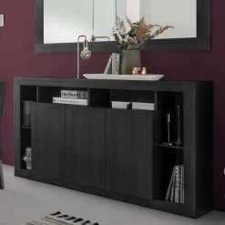 Wohnen Sideboards<3-türiger Schrank mit 6 offenen Fächern - Bihar
