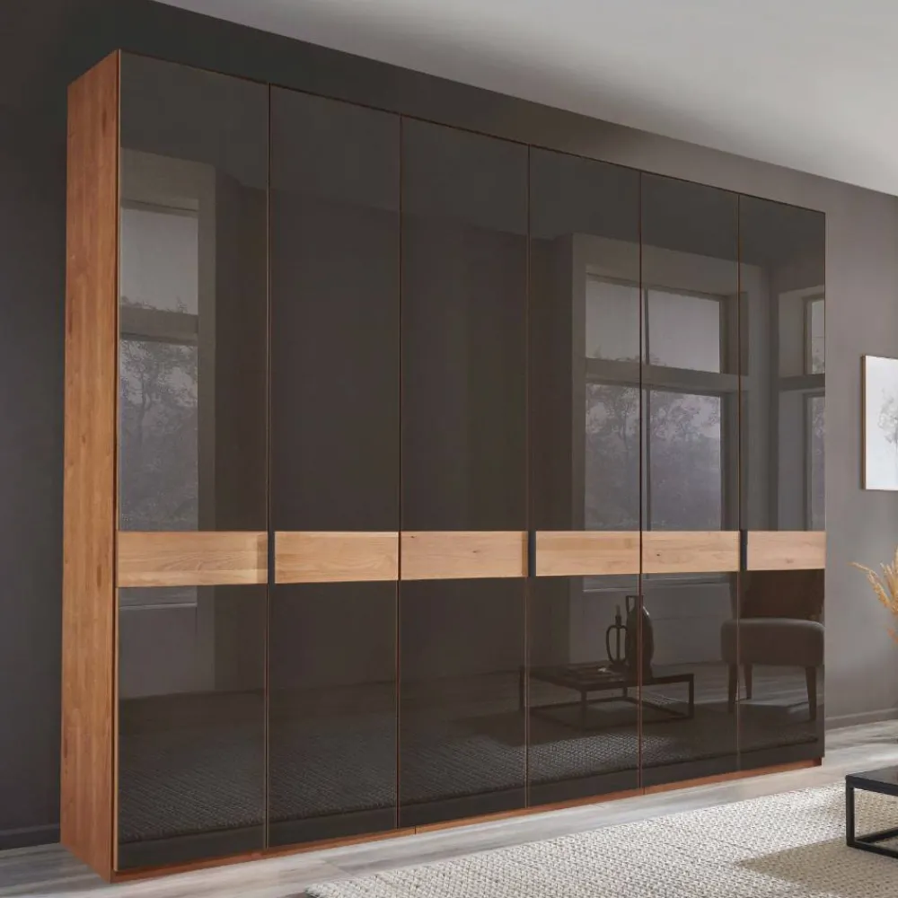 Wohnen Kleiderschränke|Schränke<6-türiger Schrank mit Glas Dunkelbraun - Hung