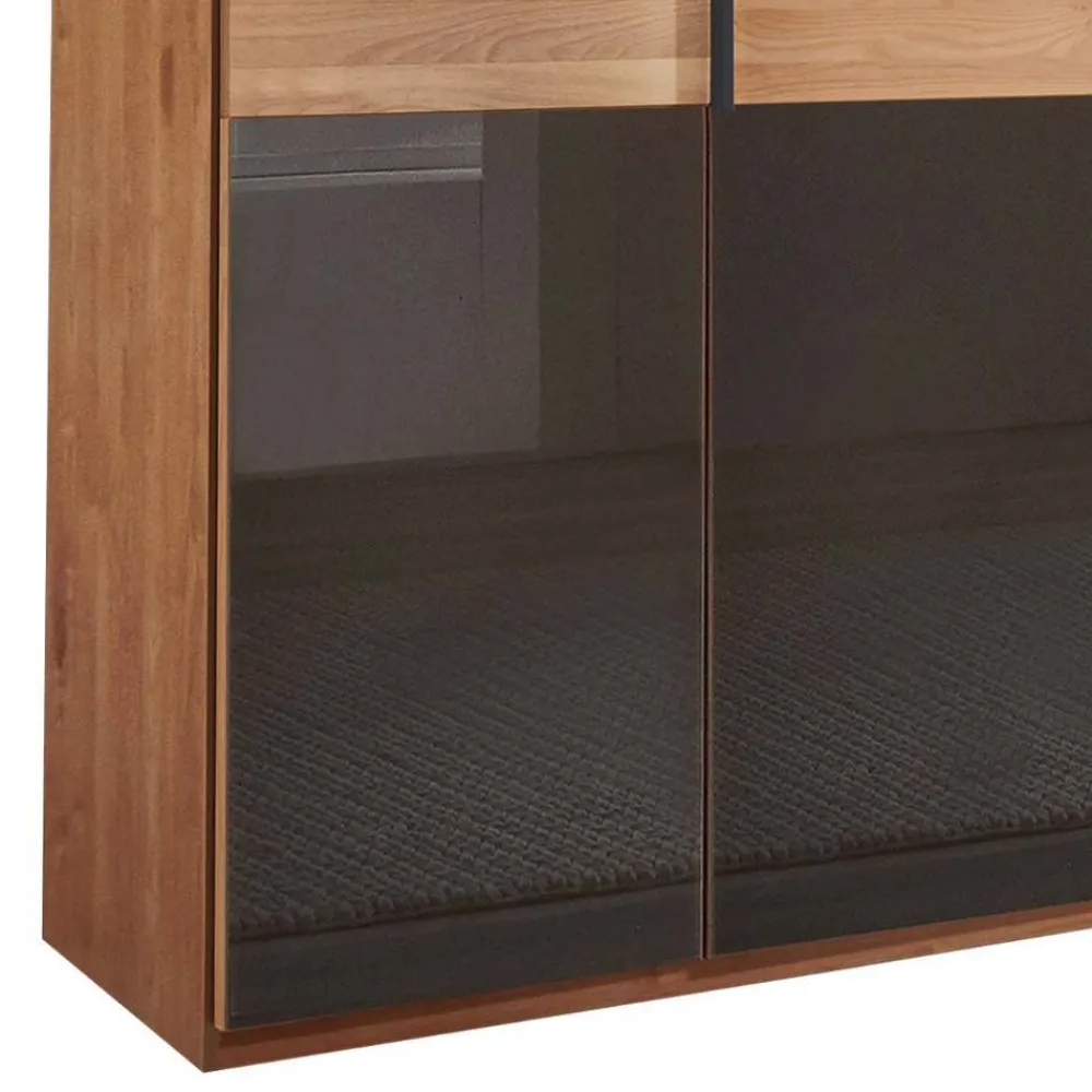 Wohnen Kleiderschränke|Schränke<6-türiger Schrank mit Glas Dunkelbraun - Hung