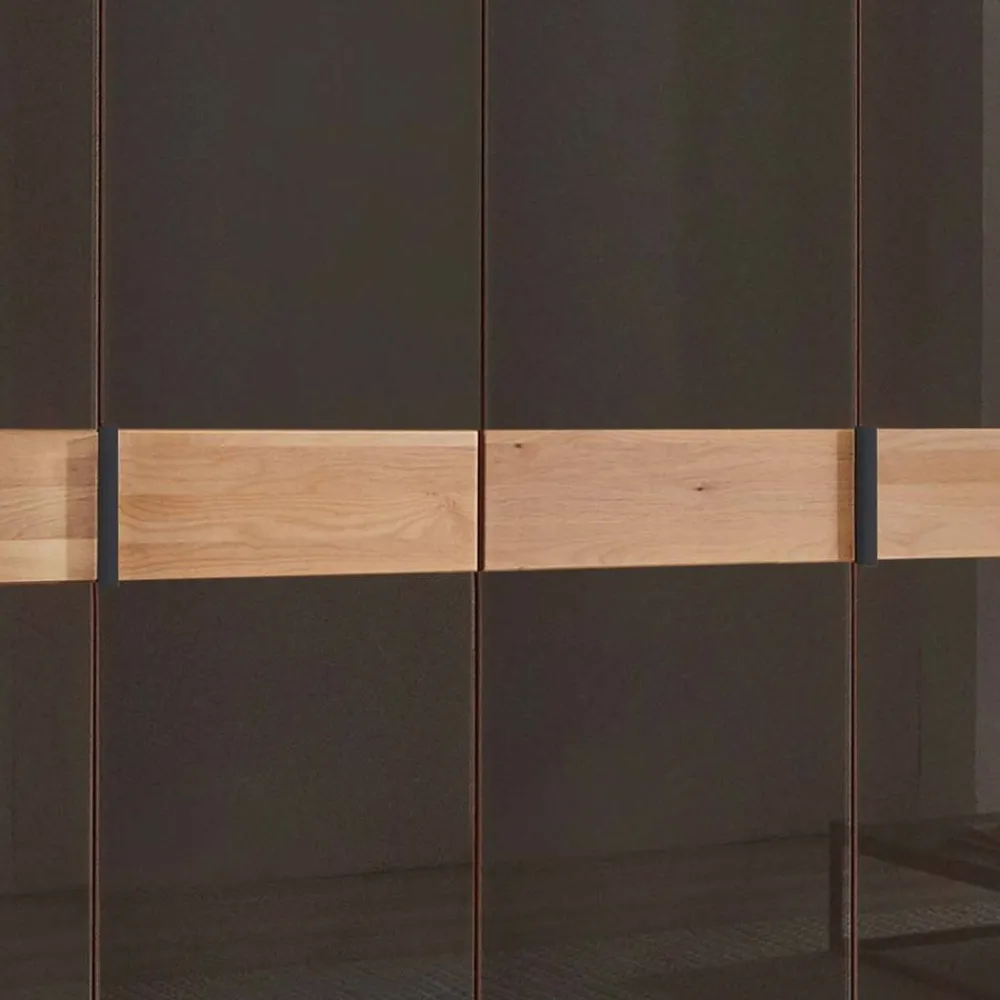 Wohnen Kleiderschränke|Schränke<6-türiger Schrank mit Glas Dunkelbraun - Hung