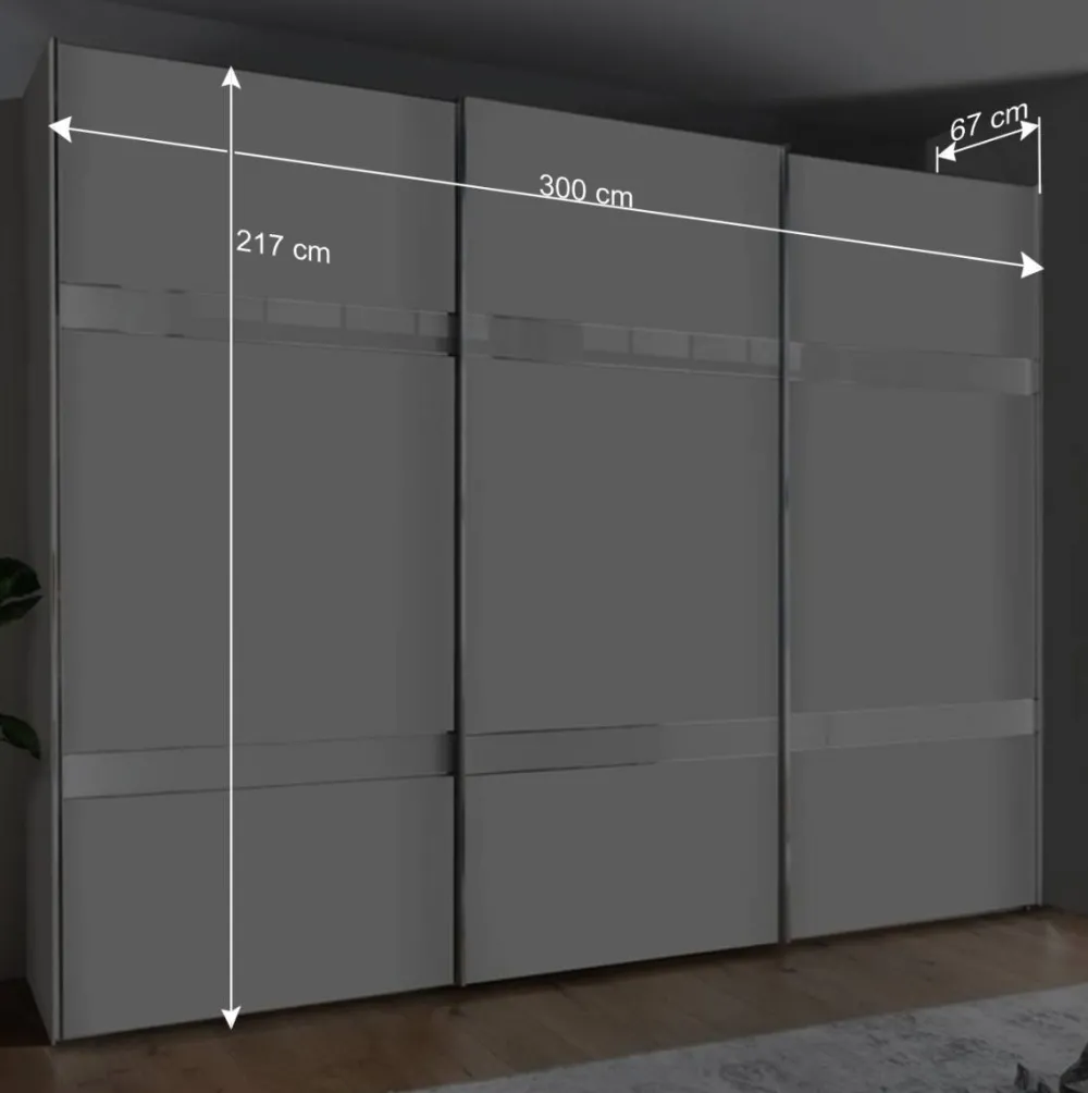 Wohnen Schränke<3-türiger Schwebetürenschrank in Weiß - Elisabeth