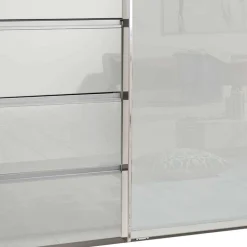 Wohnen Schränke<4-türiger Schwebetürenschrank in Weiß - Highlamp