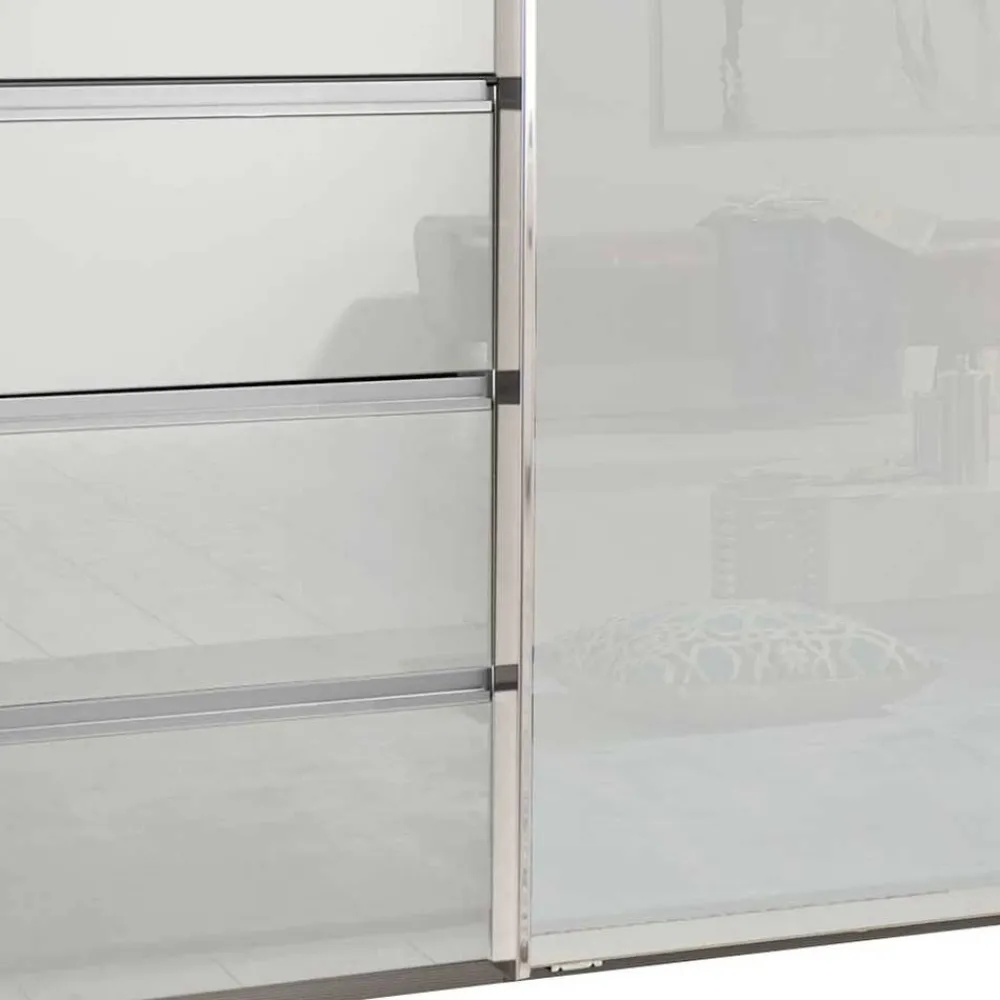 Wohnen Schränke<4-türiger Schwebetürenschrank in Weiß - Highlamp